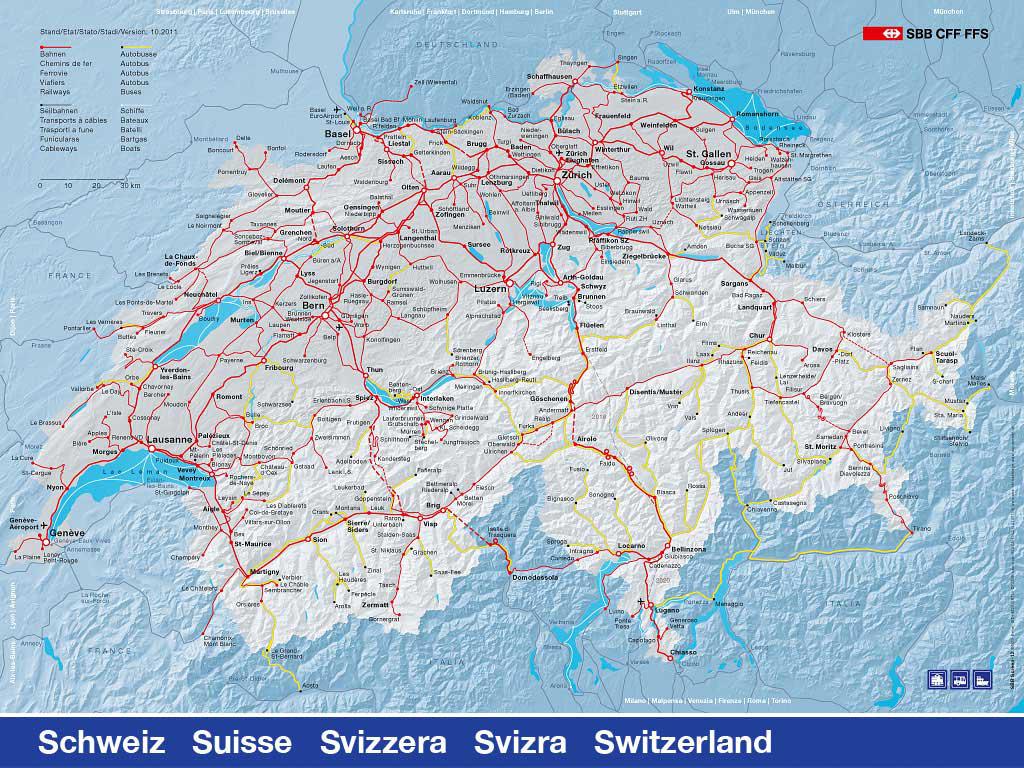 Trains-Suisse - Carte du Réseau
